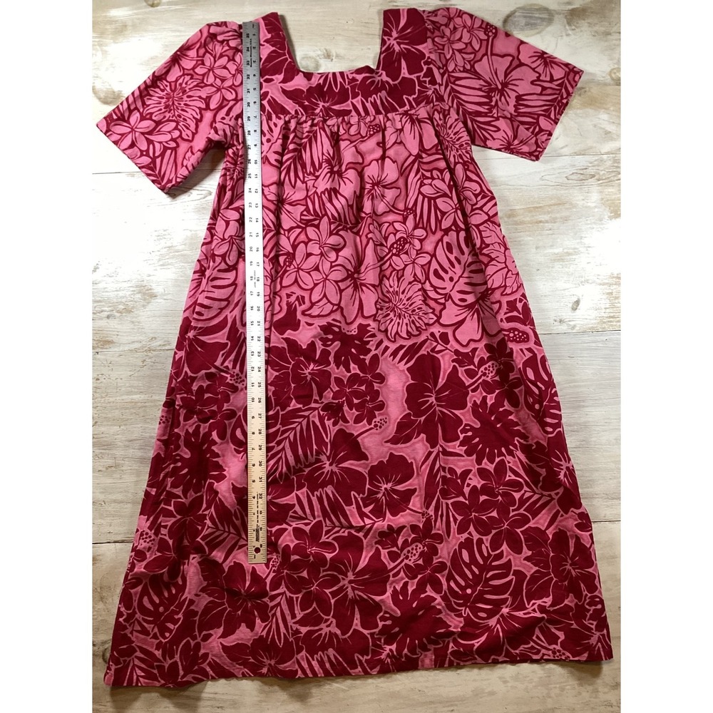 Vermont Country Store Pink Floral Cotton Muumuu Lounger Dress Small RN 78138